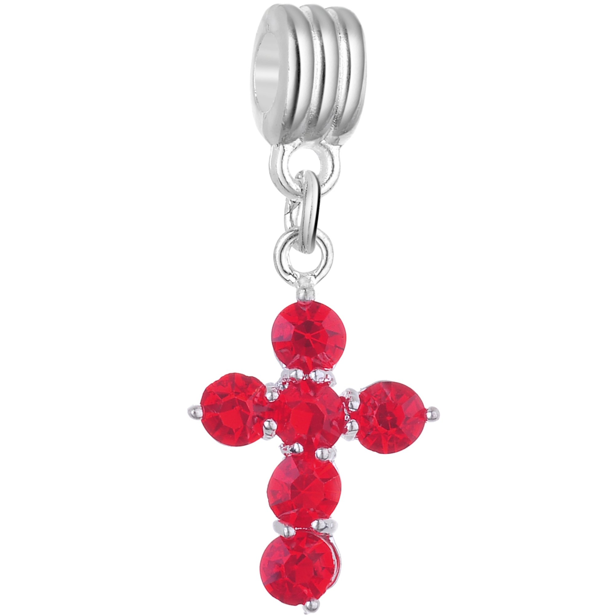 RUBYCARUBYCA Cross Crystal Dangle Charms for Jewelry Making