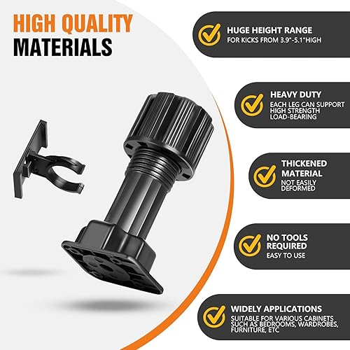 Miniatura 4 de 12 patas de soporte para gabinete de cocina, estructura de gabinete de cocina y soportes de base de muebles, adecuados para sofás y camas, patas