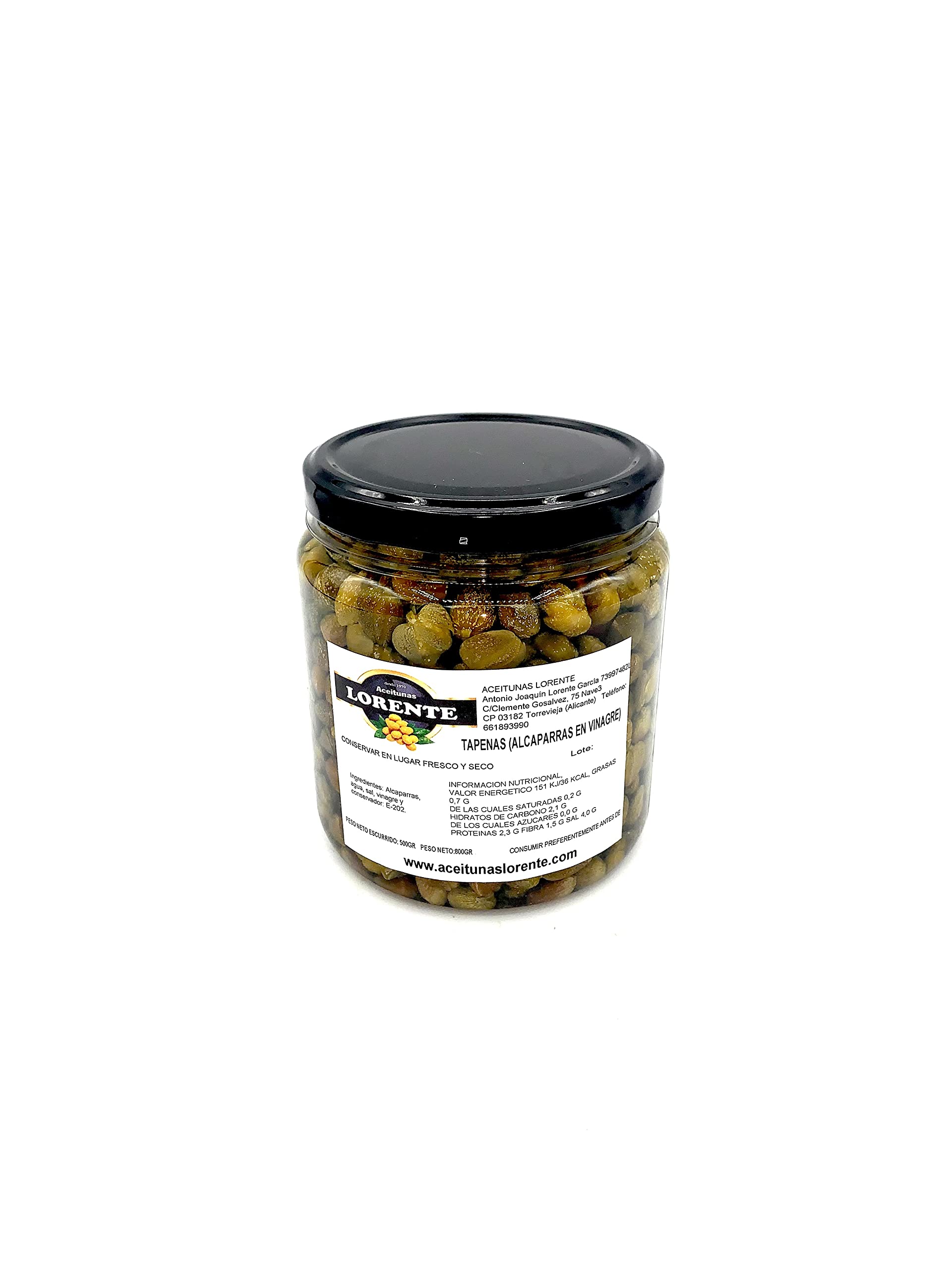 Tapenas alcaparras en vinagre 500 gr