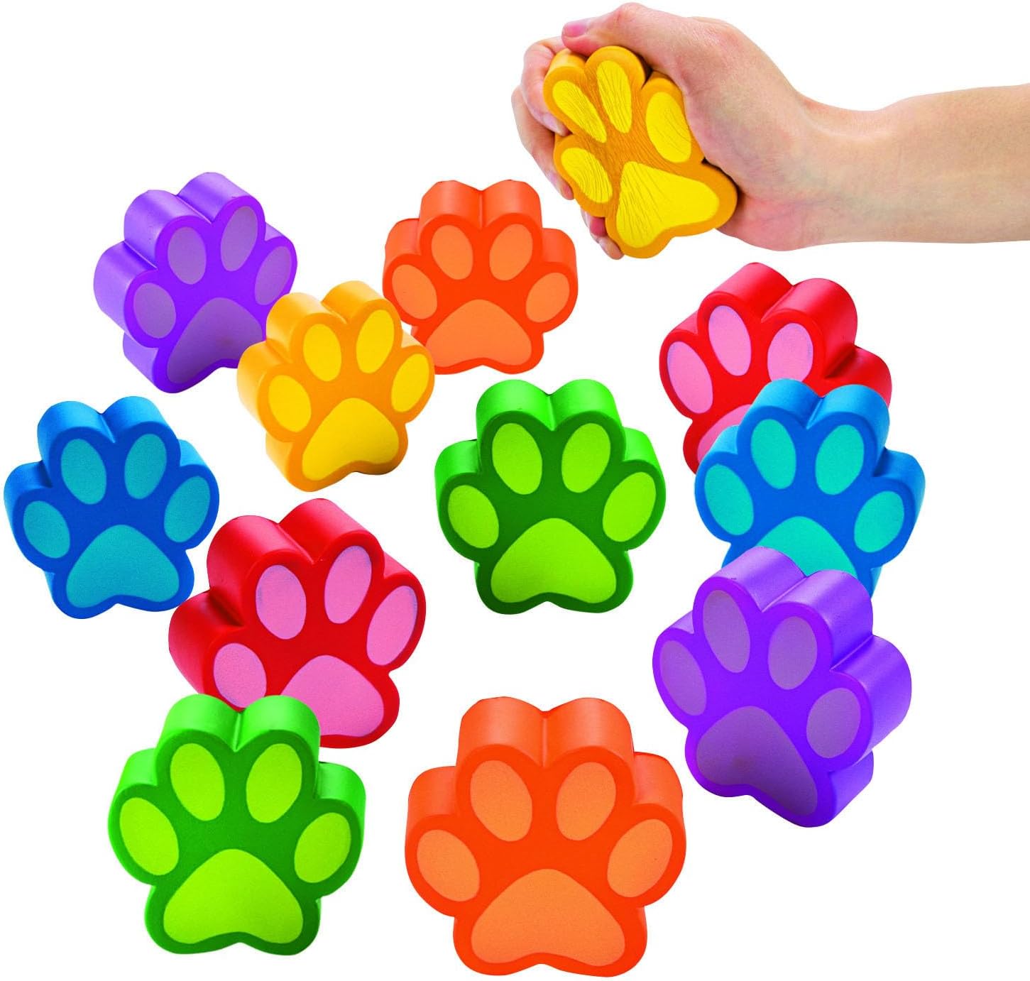 Paw Shaped Squishy Toys Of 12