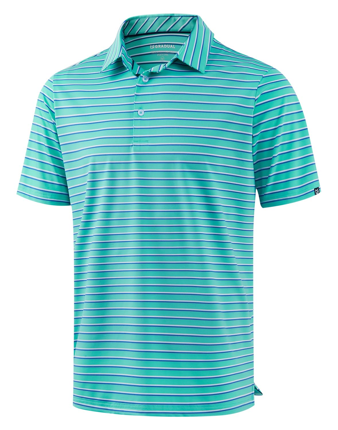 G Gradual Mens Golf Shirt Dry Fit Moisture Wicking Performance Short Sleeve Striped Polo Shirts for Men Dressy Casual — view 10