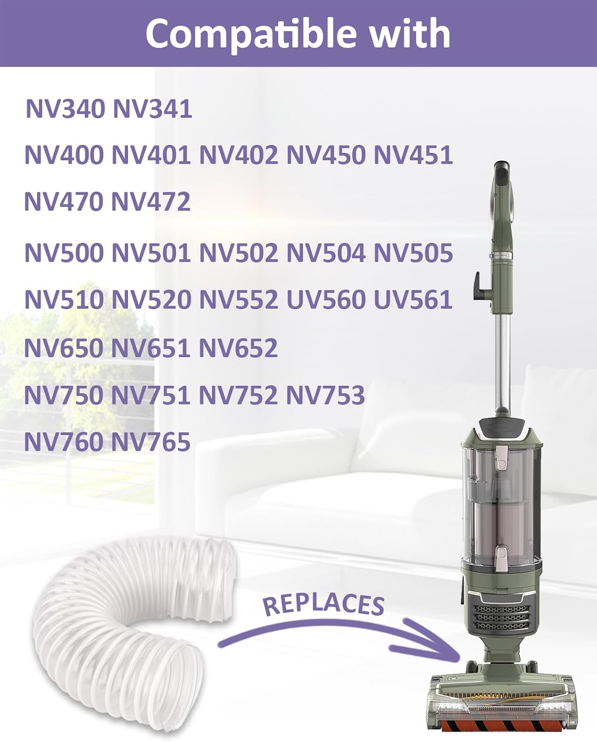 Lower Duct Hose for Shark, Compatible with NV752 NV501 NV500 NV552 UV560 NV341 NV470 NV472 NV760 NV400 NV650, 1-1/2 Floor Lower Nozzle Hose Replacements Parts 4 Pack