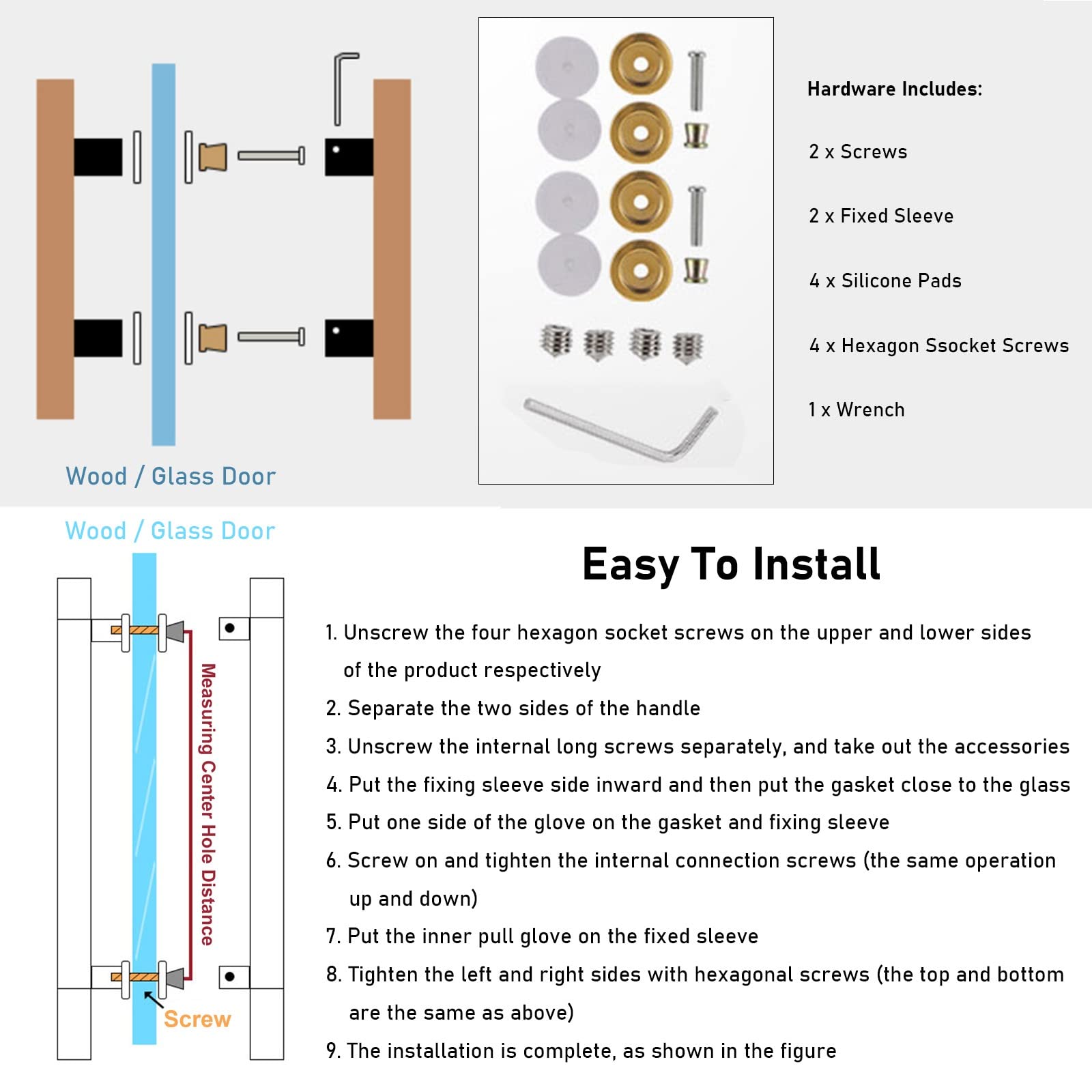 Manilla Redonda de Madera para Puertas correderas de Granero, Ideal para Puertas Interiores y Exteriores Pesadas. Manilla clásica para Puertas de Entrada, de Tiendas, oficinas y hogares (Neg