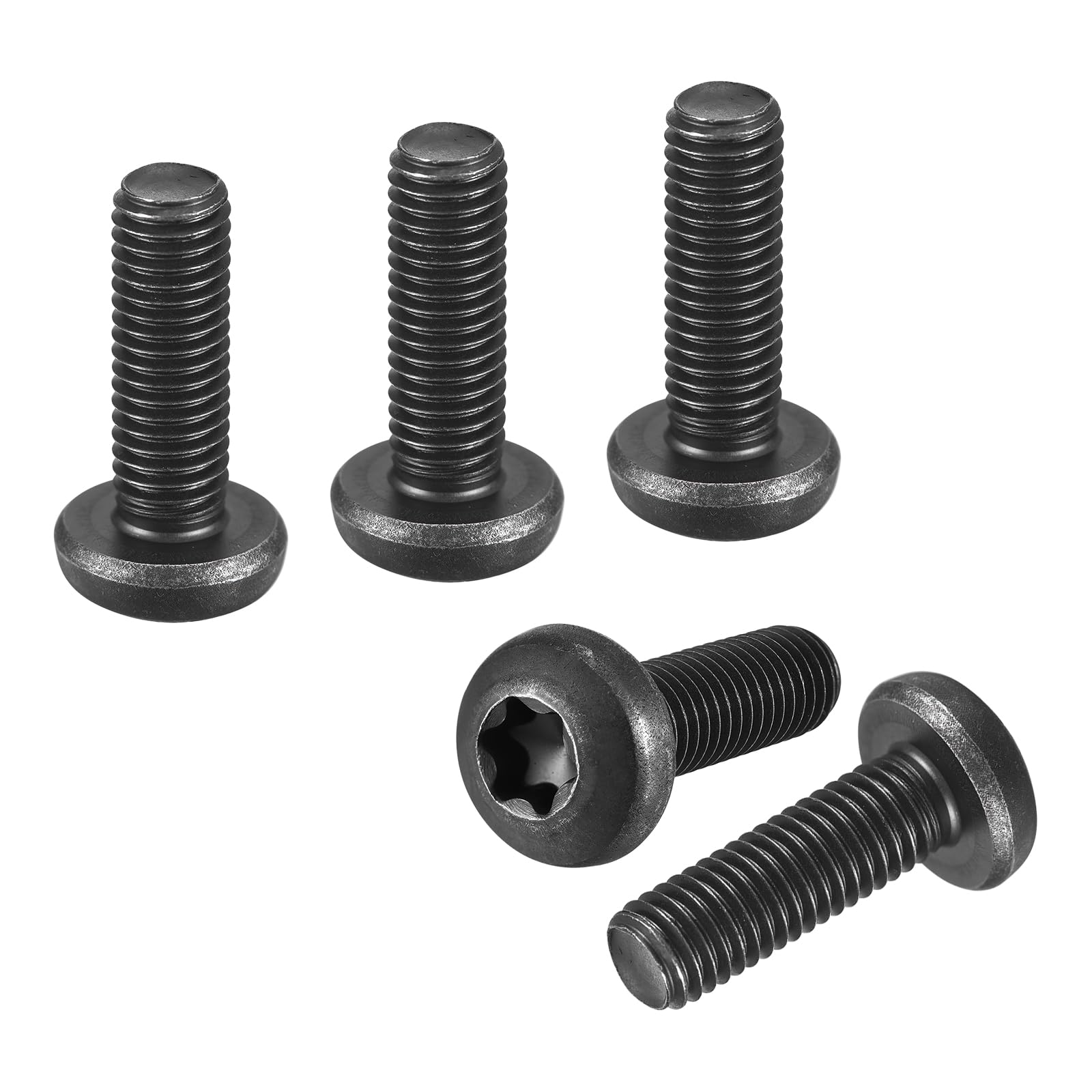 DTGN M10x30mm Pan Head Torx Security Screw - 10Pack - Good for Machinery - Carbon Steel Button Head Torx Bolt Star Drive Security Fasteners - Black — image 1
