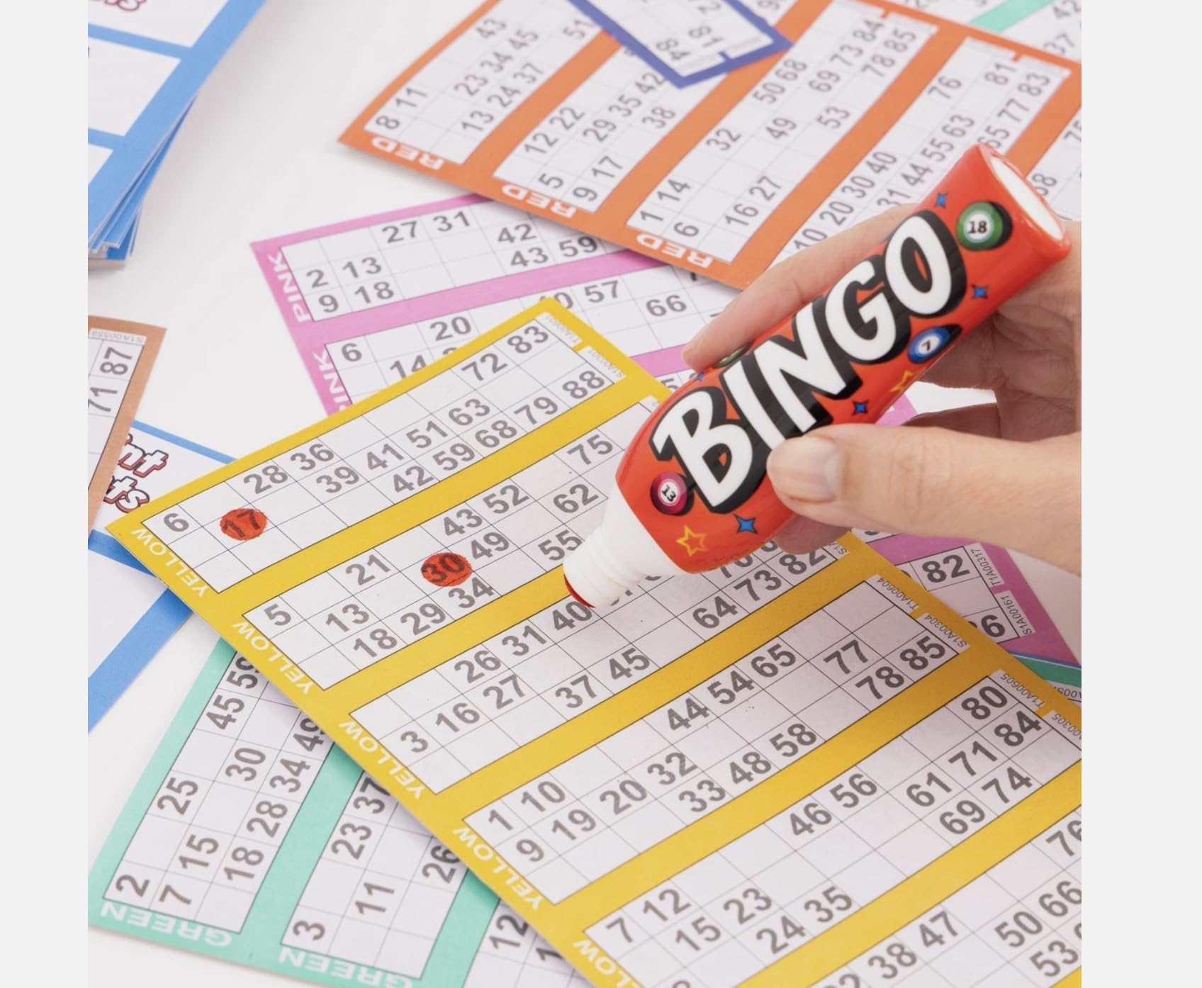 evelay Bingo-Bücher | 6-seitige Bücher Großdruck 3600 Tickets Mehrfarbig mit Sicherheitscodes | Bingo-Karten zum einfachen Abreißen (100)