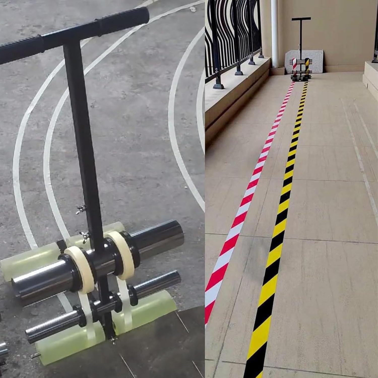 Máquina de cinta de línea de corte, máquina de marcado de cinta, kit de marcado de cancha de pickleball, líneas de baloncesto para entrada, hormigón, asfalto, patio trasero con herramienta de