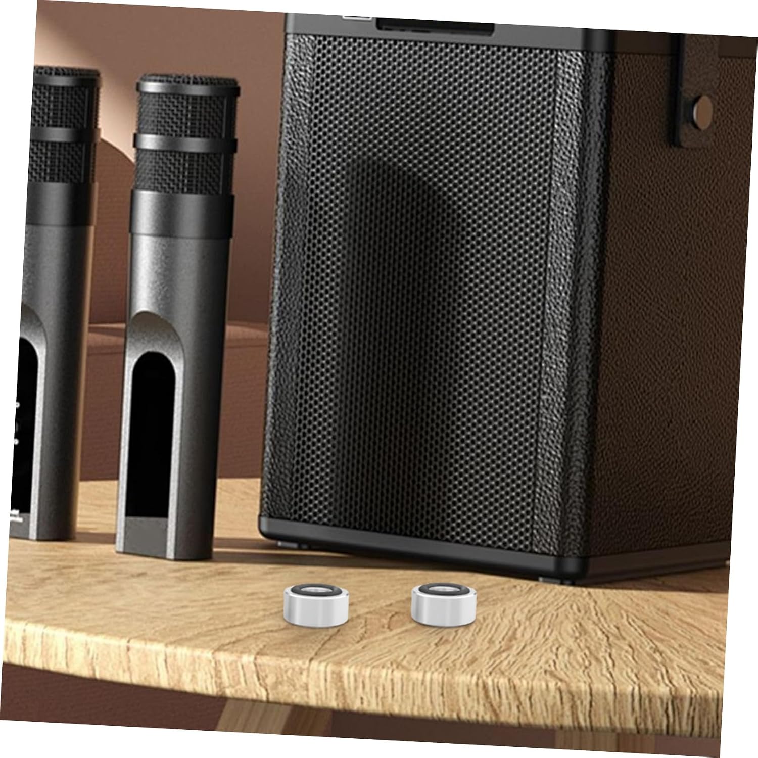 DOITOOL 4pcs Aluminum Alloy Speaker Isolation Feet - Base Mat for and Speakers Reduces Unwanted Resonance Compatible Various Models Easy Installation
