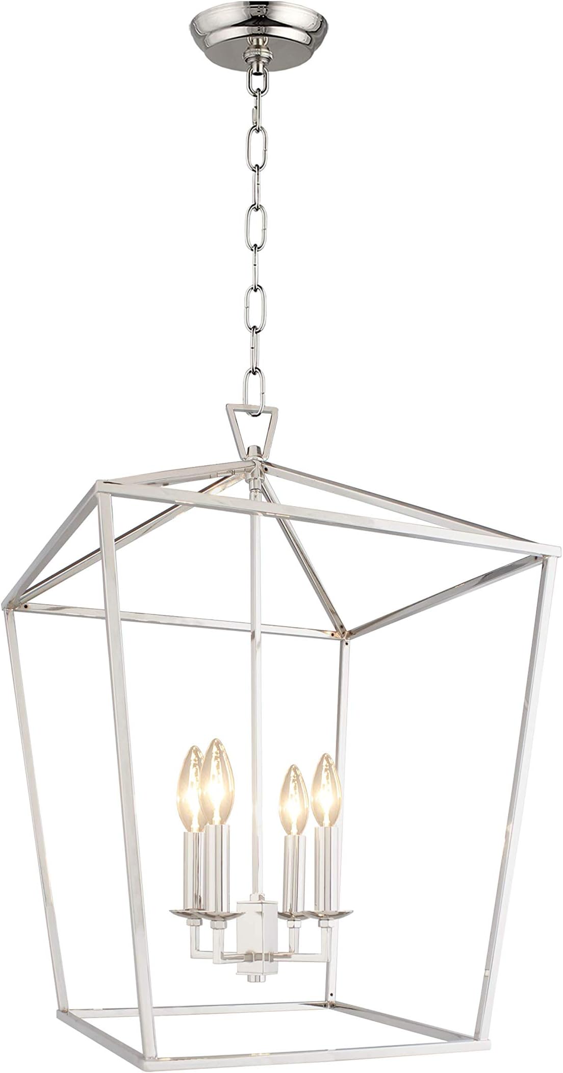 Darlana Openwork Lantern Pendant Stairway Entry Kitchen Hall Foyer Fixture Chandelier (Chrome)