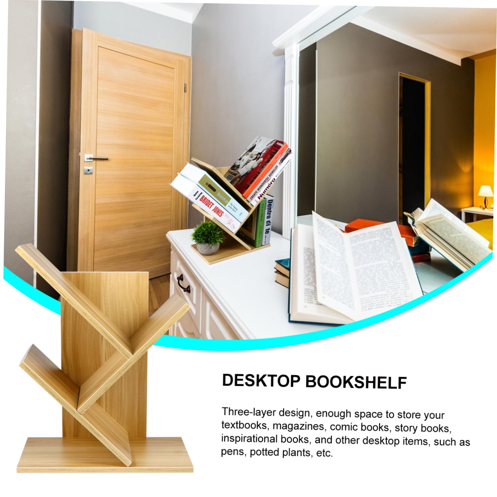 1stück Lagiges Desktop Bücherregal Aus Kreativer Organizer Für Schulbücher Magazine Und Mehr Für Büro Schlafzimmer Und Studenten Stabil Und Einfach Zu Montieren
