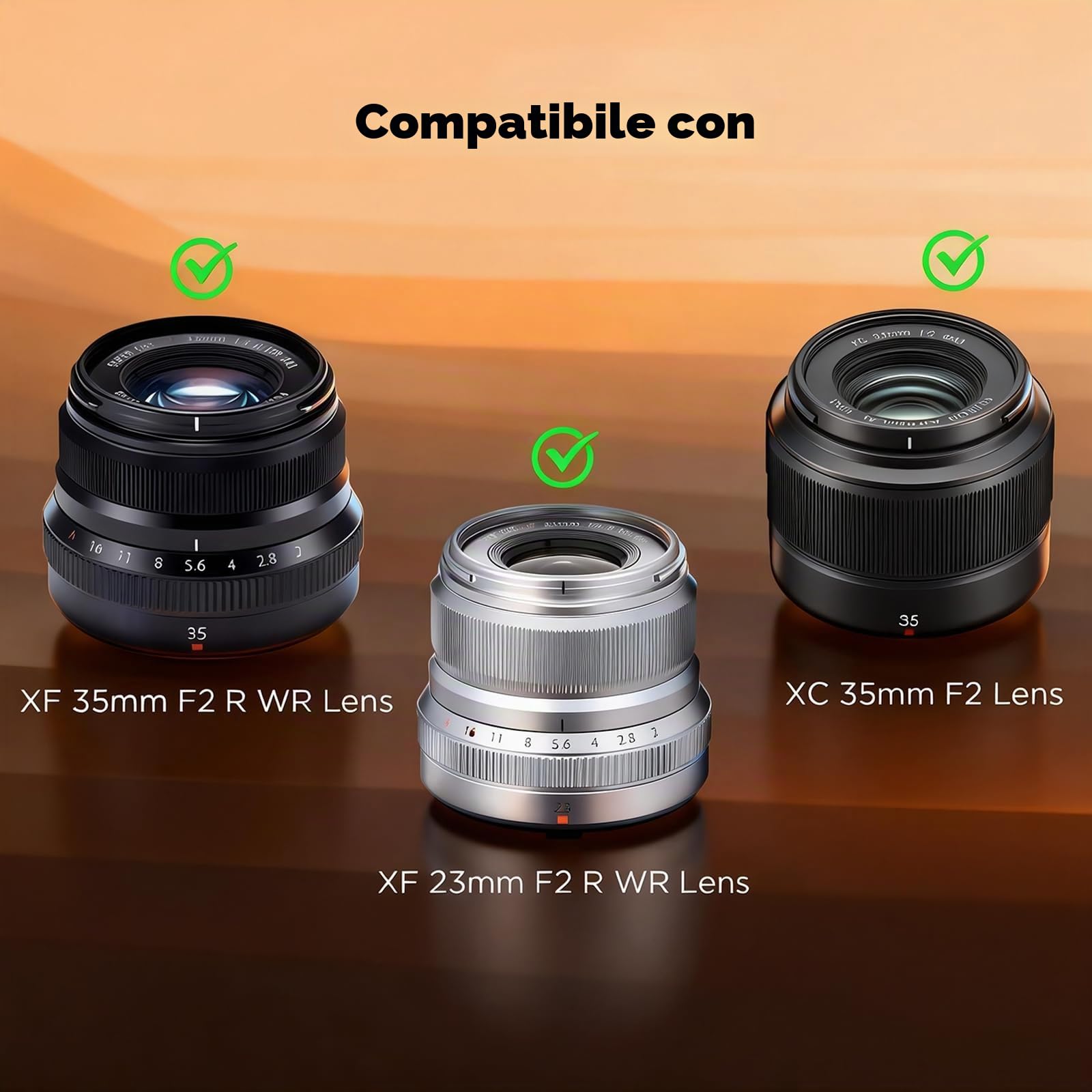 Haoge LH-FJ35 - Paraluce rotondo in metallo a baionetta per Fujifilm Fuji Fujinon XF 35 mm f/2 R WR XF35mmF2, XF 23 mm f2 R WR XF23mmF2 e XC 35 mm F2 XC35mmF2 LH-XF35-2