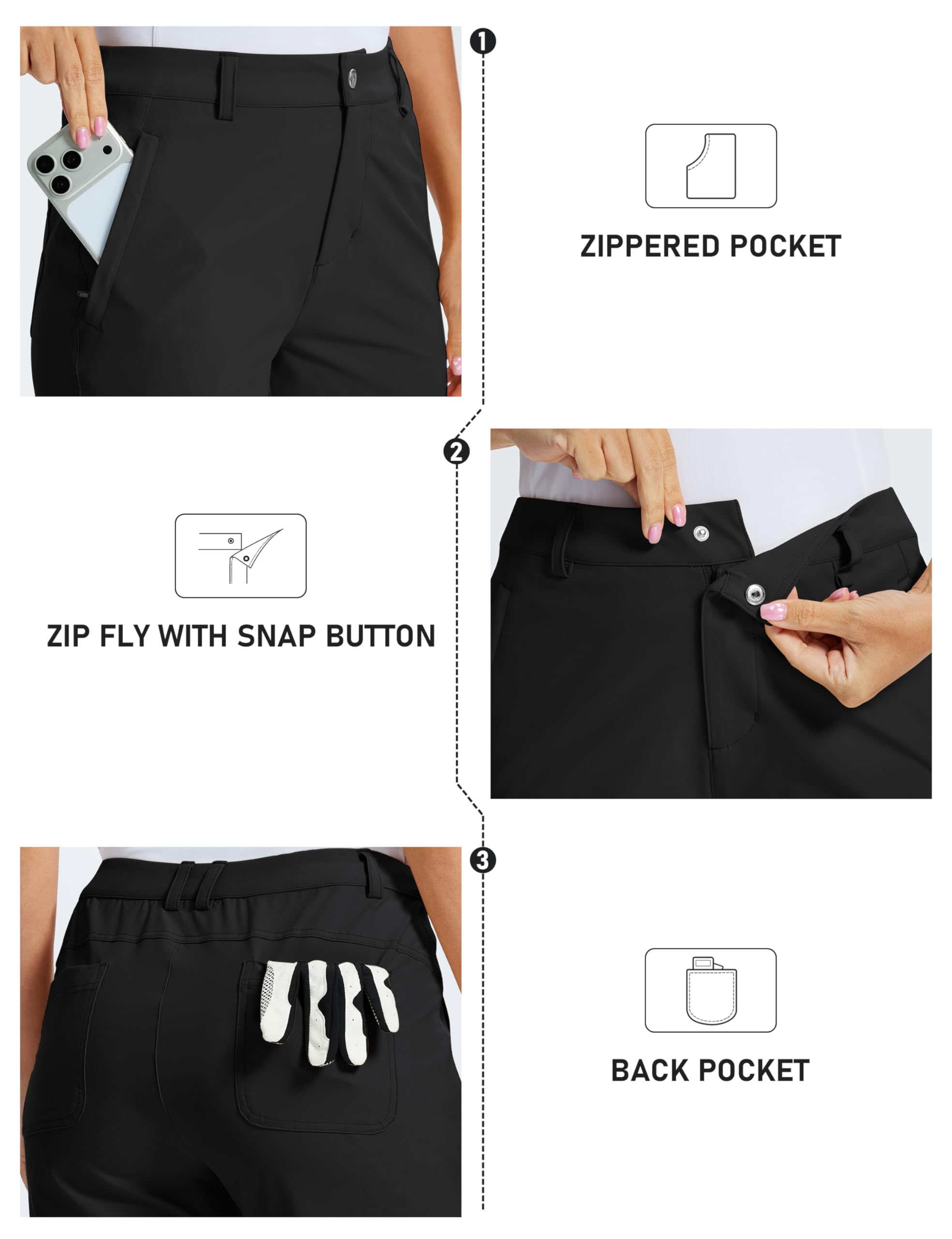 MoFiz Pantaloncini da Golf da Donna Pantaloni Cargo Corti Leggeri Bermuda Shorts UPF 50+ Pantaloncini Trekking per Estivi