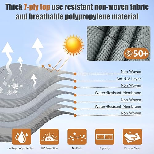 Miniatura 2 de Cubierta desplegable para cámper de 8 a 10 pies, 7 capas impermeable, cubierta de remolque plegable anti-UV, cubierta de caravana para autocaravana