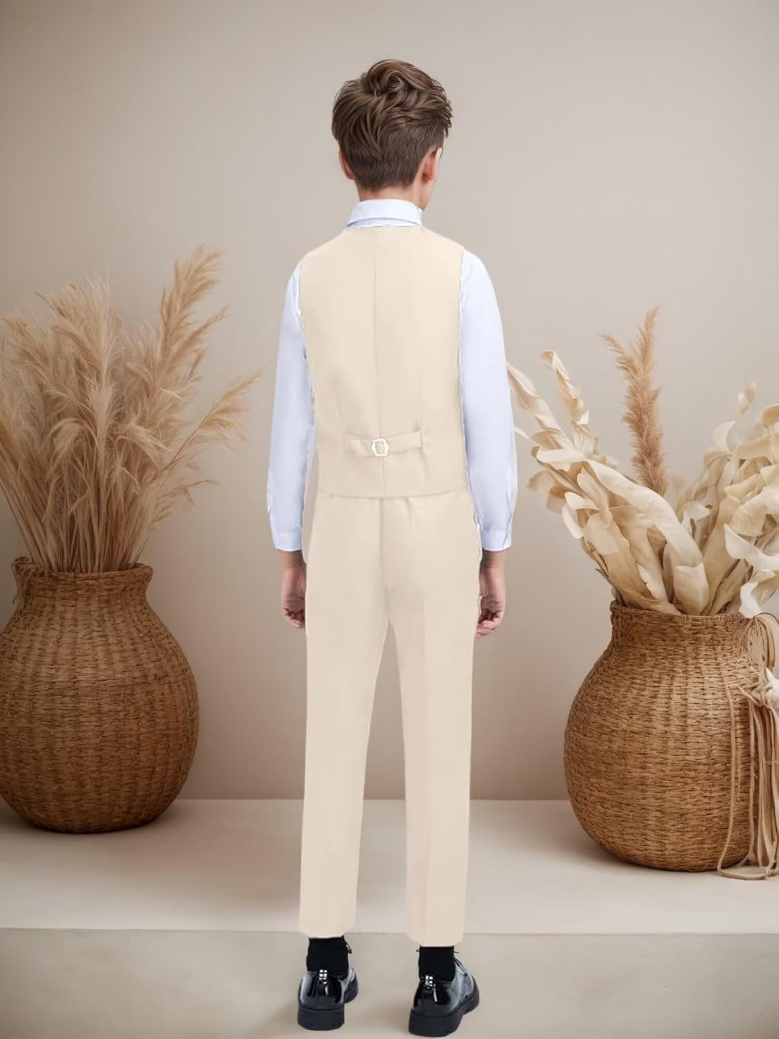 Suit for Boys Slim Fit 3 Piece Formal Kids Suits Tuxedo Set Toddler Suit for Boys Dress Outfit Blazer Vest Pants
