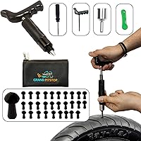 Vista 8 de GRAND PITSTOP Kit de reparación de perforaciones de neumáticos sin cámara de 36 piezas con tapón de hongo para pinchazos de neumáticos y ponchaduras