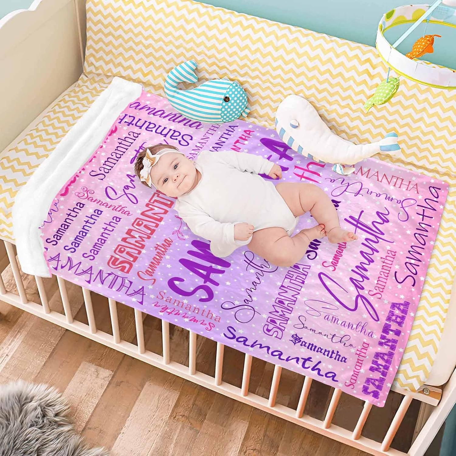 D-Story Custom Blanket Personalized with Name Text, Customized Flannel Throws Blankets for Baby Adults Kids Birthday Valentines Day Gift 80x60inch