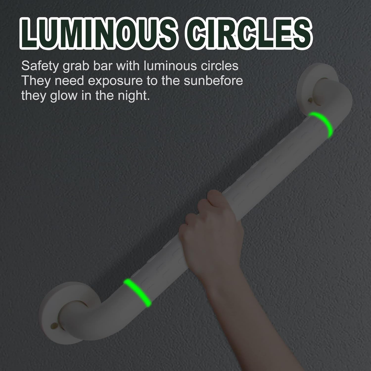 Non-Slip handrails, Stainless Steel Shower Safety Handles, Suitable for bathrooms, Elderly, Handicapped, Handicapped, and Pregnant Women (White, 23.6 1.4in)