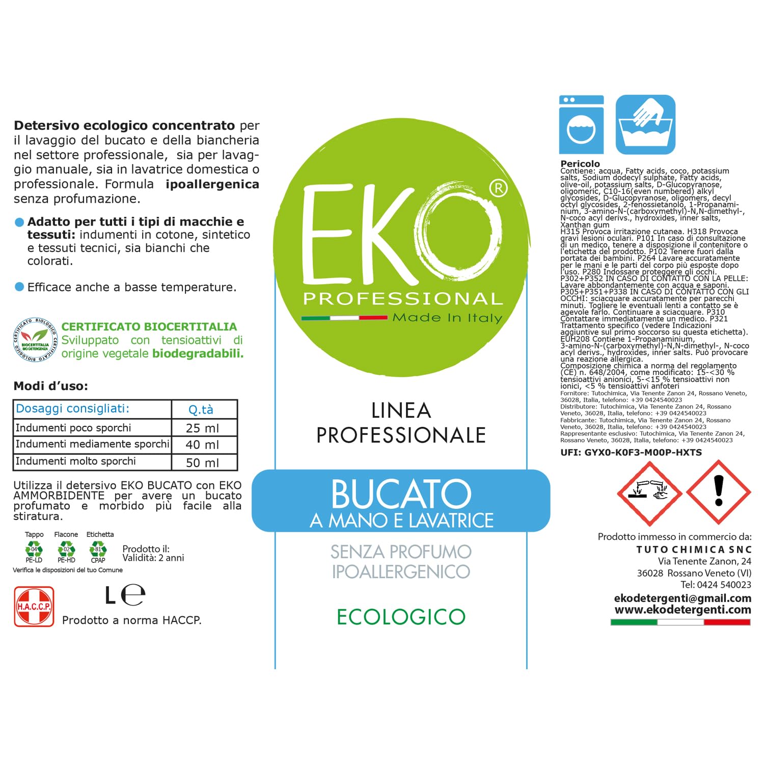 Detersivo Lavatrice Professionale, Eko Professional - Ecologico 5L
