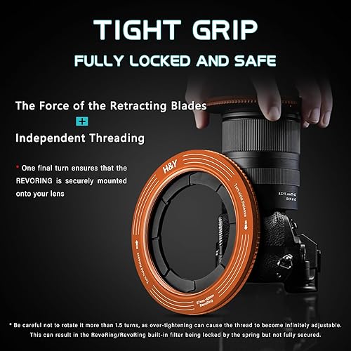 Miniatura 53 de H&Y Adaptador Step Up Rings Adaptador de filtro de lente de anillo escalonado variable 2.638-3.228 in a 3.228 in rojo, serie RevoRing