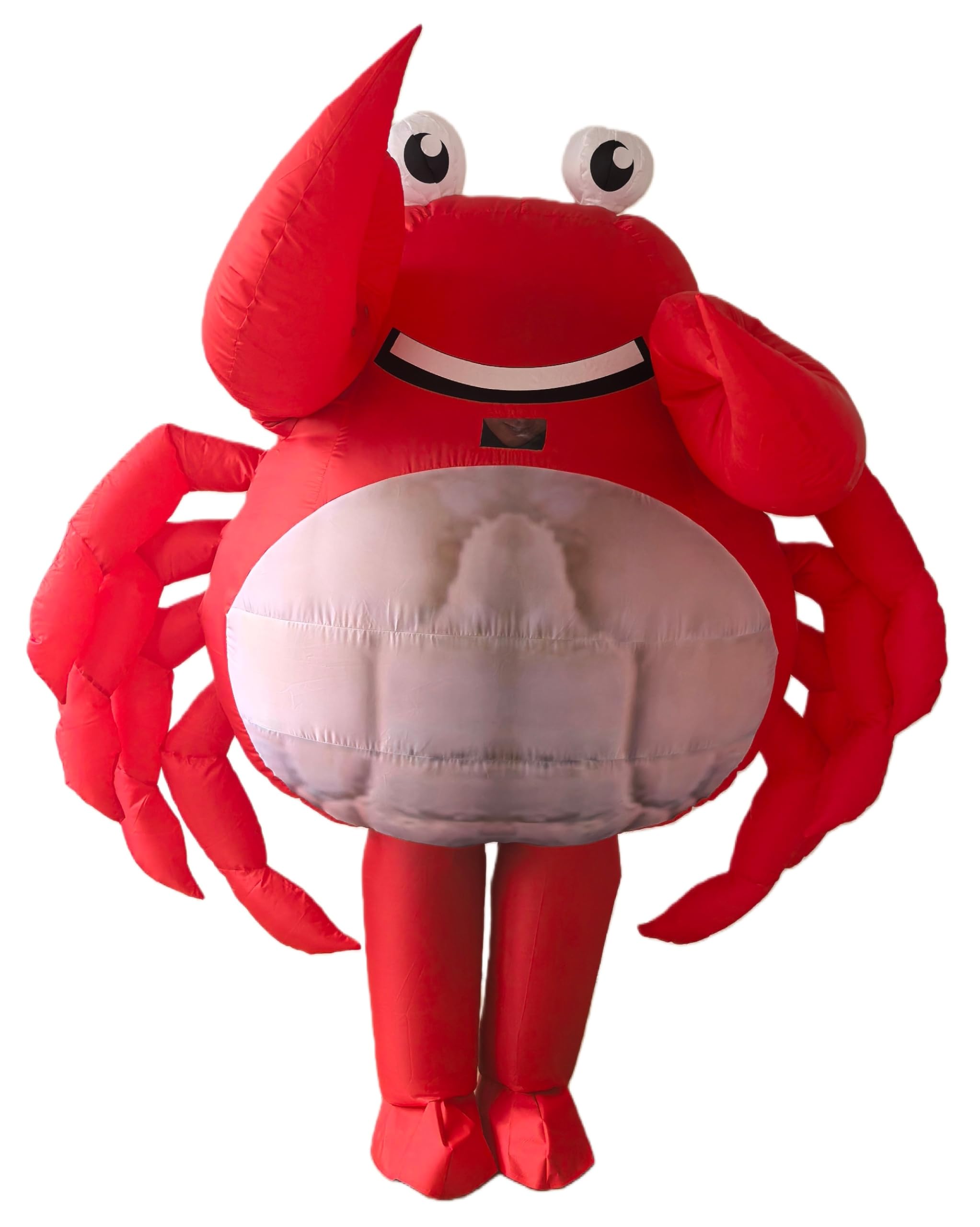 Disfraz inflable de cangrejo para adultos, disfraz de mascota de cuerpo completo de poliéster rojo, disfraz unisex de carnaval con temática de animales