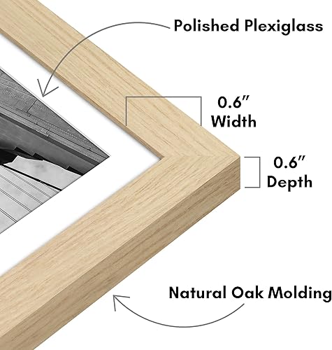 Vista 193 de Americanflat Portarretratos de 8 x 12 pulgadas con plexiglás pulido, juego de 2 portarretratos de 6 x 8 pulgadas con paspartú o para fotos de 8 x 12