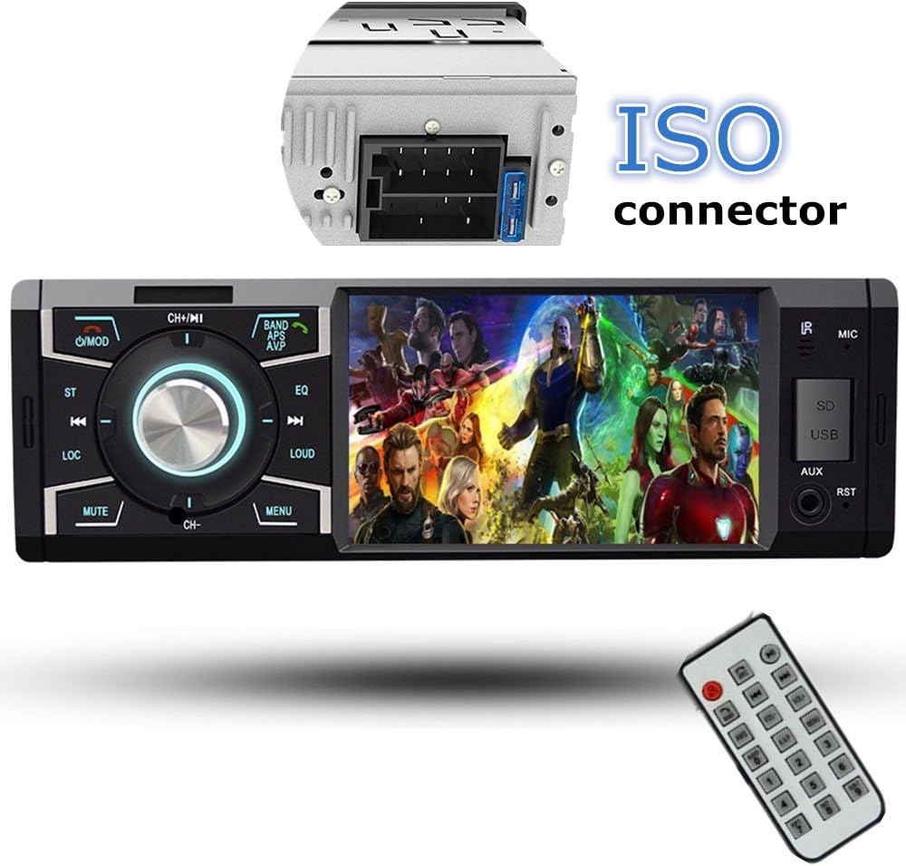 Cavogin 4.1'' inch Car Stereo With Bluetooth, Single Din FM Radio and MP3 MP5 Player USB/SD/AUX/FM Receiver Wireless Remote Control