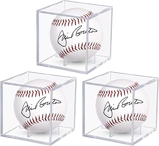 3 Pack Baseball Display Case Clear Acrylic Boxes for Display Baseball Holder for Balls Memorabilia Display Cases Baseball ...