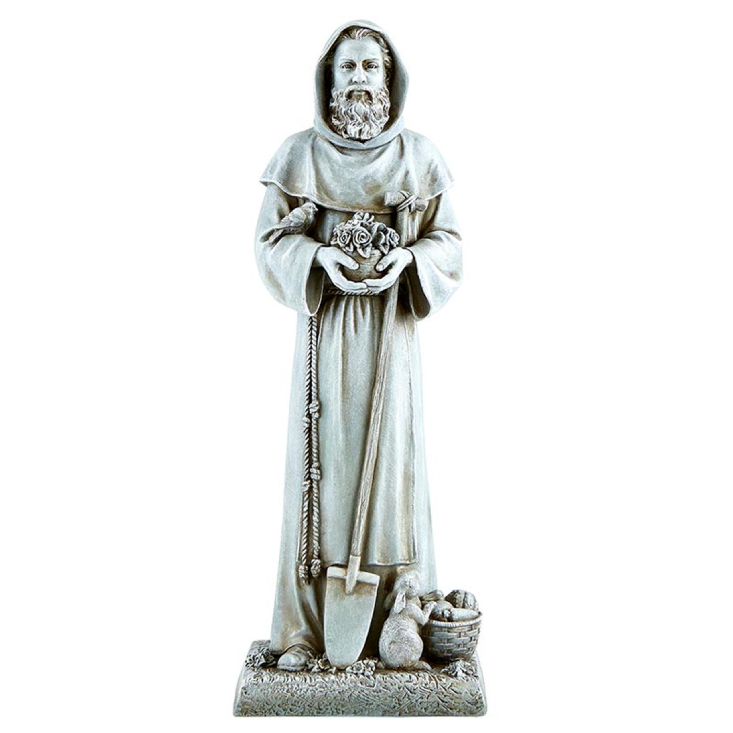 Avalon Gallery Garden Statue - Indoor/Outdoor Catholic Sculpture for Home or Church, 12" Tall, Saint Fiacre