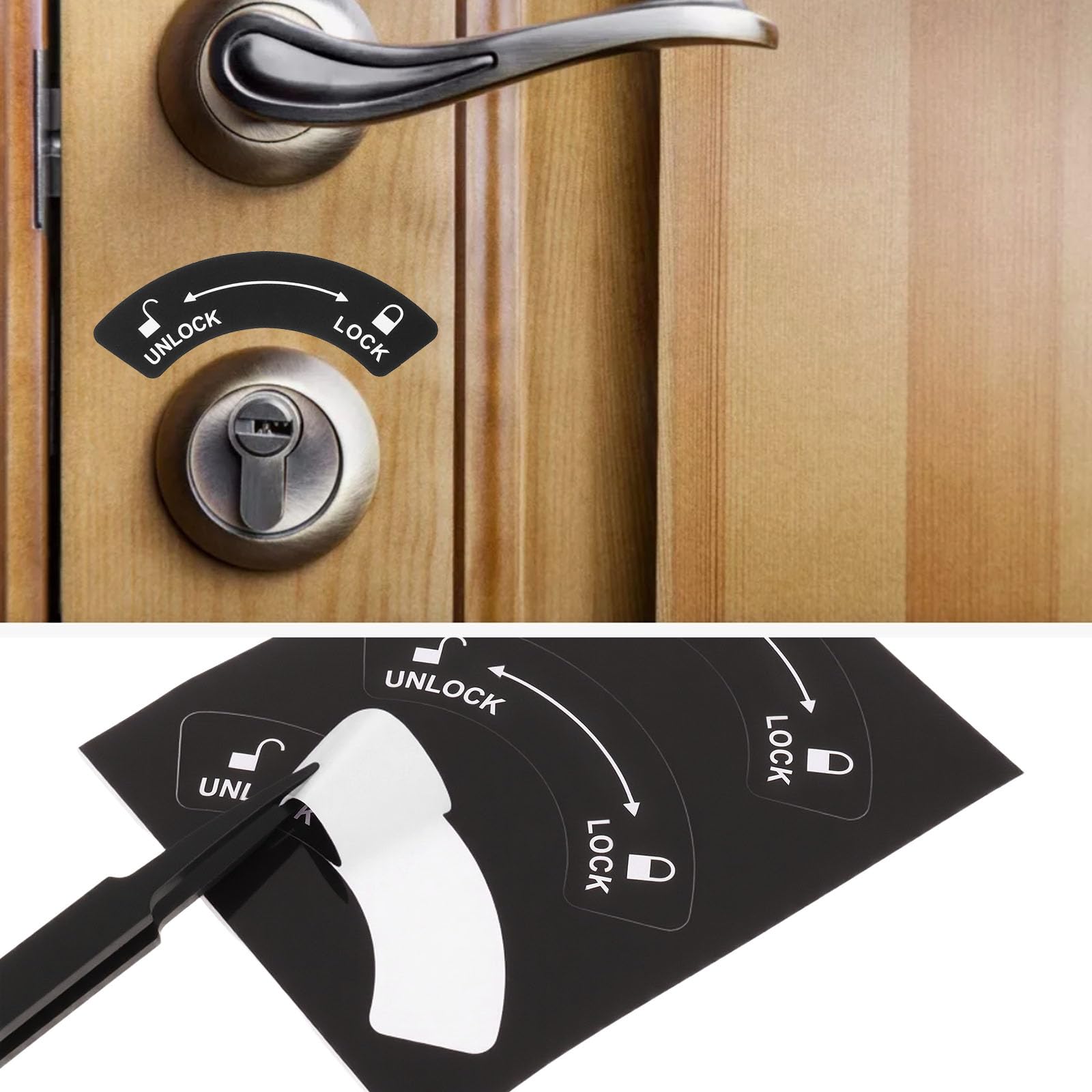The Lord of the Tools 12pcs Lock Unlock Direction Stickers Right Side Lock Indicator Sticker for Indoor Public Places 8x3cm - Image 2