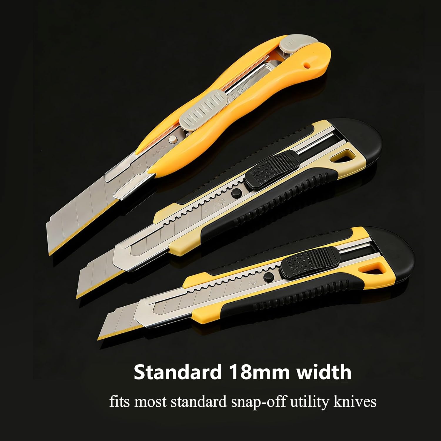 EHDIS 18mm Snap Off Blades Utility Knife Titanium Coated Blade Refill Hobby Art Blades Fits for 18mm Utility Knife & Box Cutter (20)