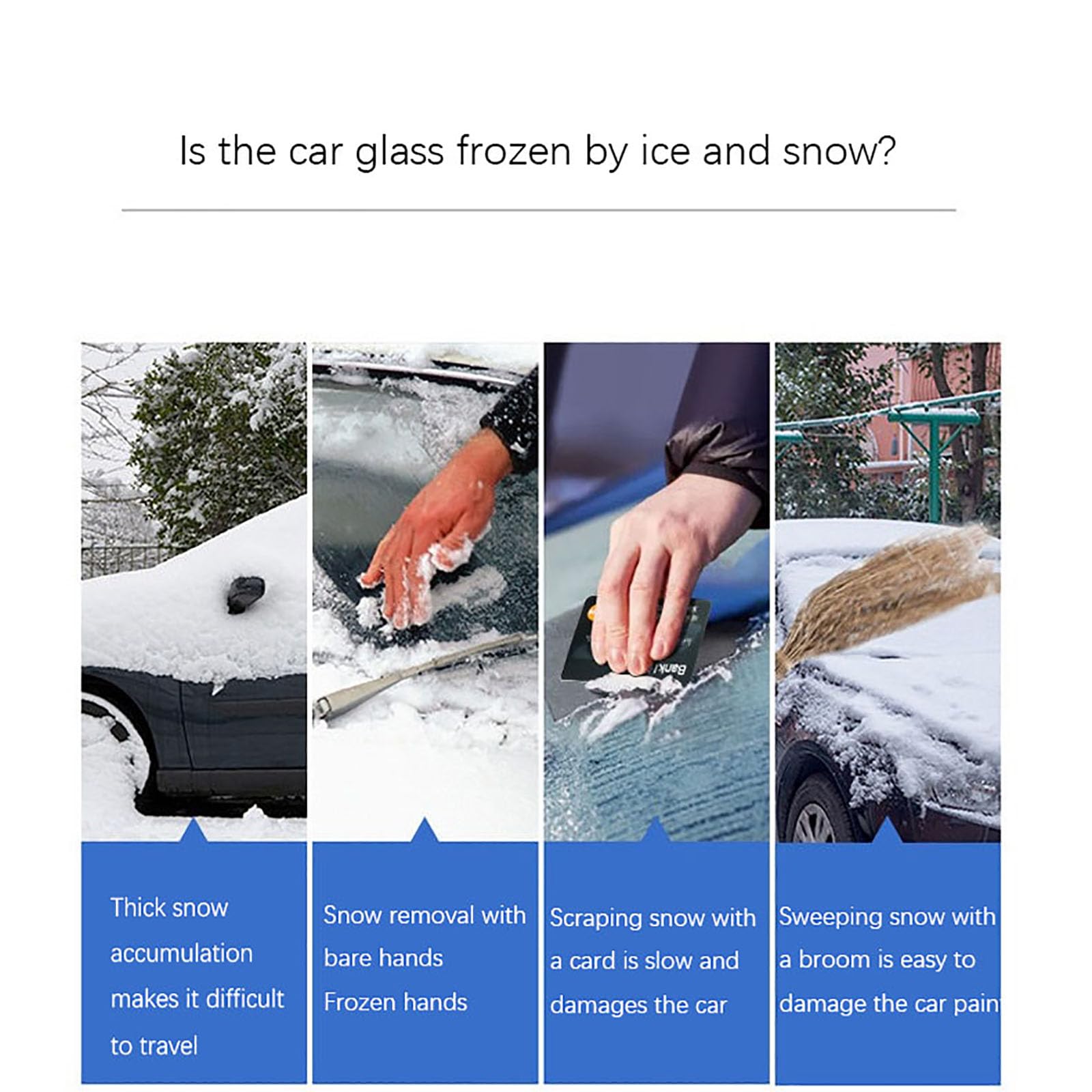 Pala quitanieves para Coche Compatible con Audi A6 C9 C8 C7 C6 C5 C4, Herramienta Multifuncional para Quitar Nieve, descongelar y Barrer Nieve en Invierno.,1Blue