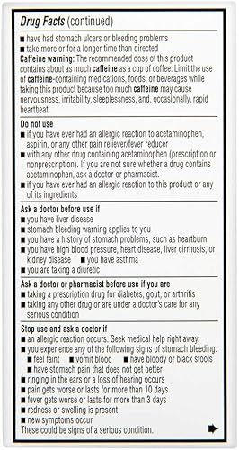 Miniatura 8 de Rite Aid Analgésico extra fuerte acetaminofeno 250 mg aspirina 250 mg cafeína 65 mg  100 tabletas  Alivio del dolorreductor de fiebre