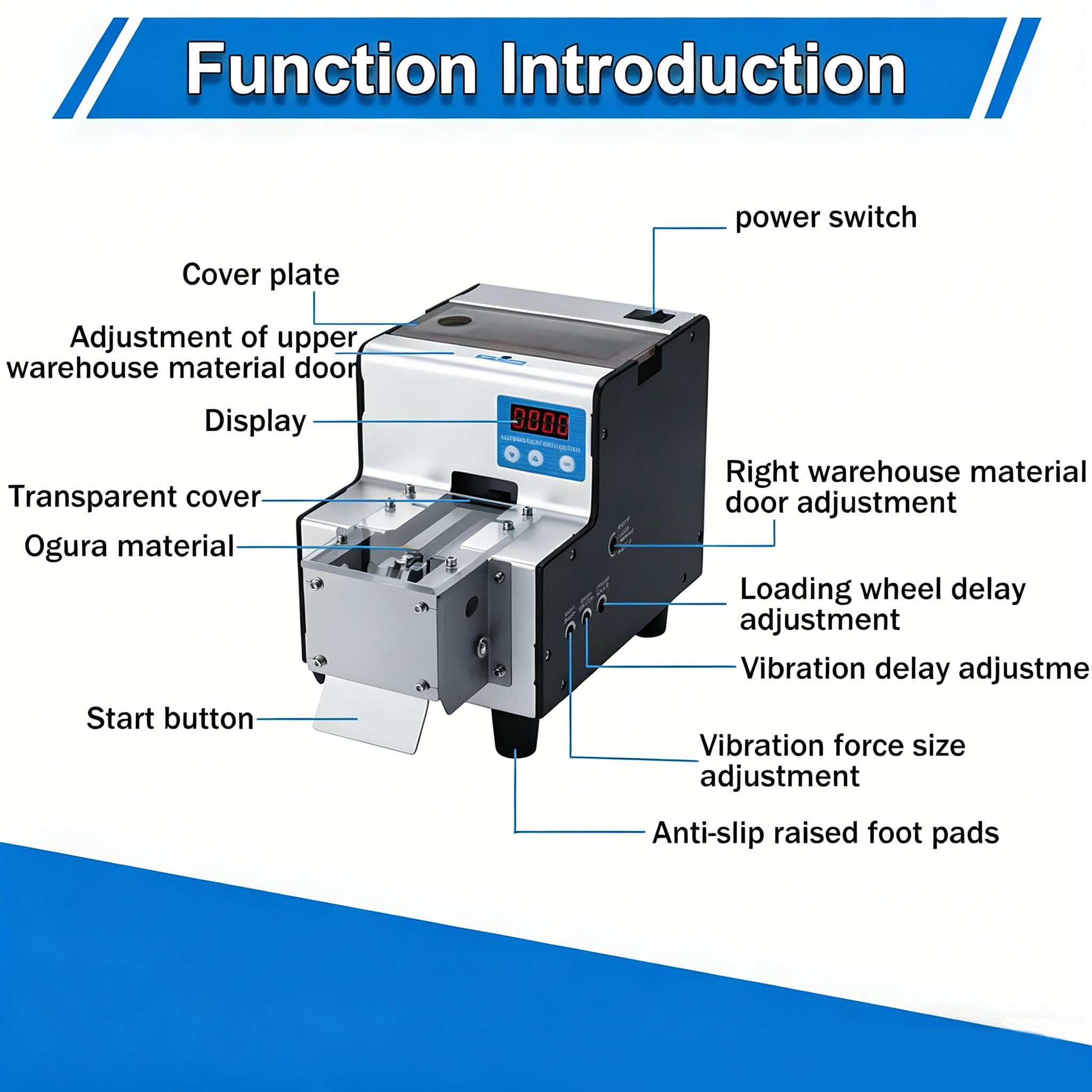 Contadora eléctrica de Tornillos 110V/220V - Pantalla LED, riel Ajustable de 1,0 a 5,0 mm, Herramienta Industrial para la organización y el conteo eficiente de Tornillos.