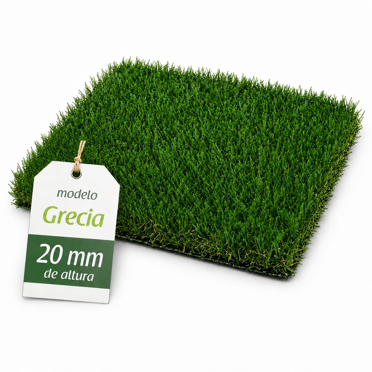 Césped Artificial Premium 20mm, Rollo 2x20 Metros, Modelo Grecia, 15.750 Puntadas, 5.000Dtex. Máximo Realismo, Alta Densidad, Ideal para Exteriores, Piscinas, Terrazas y Jardín