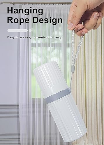 Miniatura 3 de Estuche de viaje para cepillo de dientes, soporte para vasos de cepillo de dientes de viaje gris para cepillo de dientes y pasta de dientes,