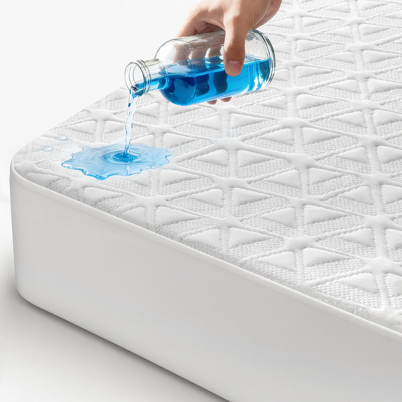 Photo 1 of AVIKEN Twin XL Waterproof Mattress Protector, Breathable Cooling Bed CoverX004XTLD29