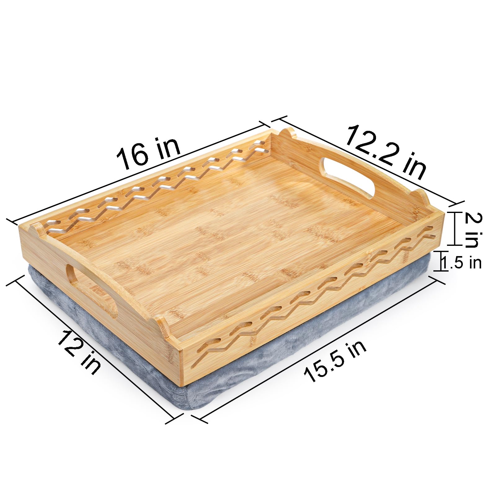 Amazon.com: Okllen Bamboo Lap Tray with Detachable Cushion