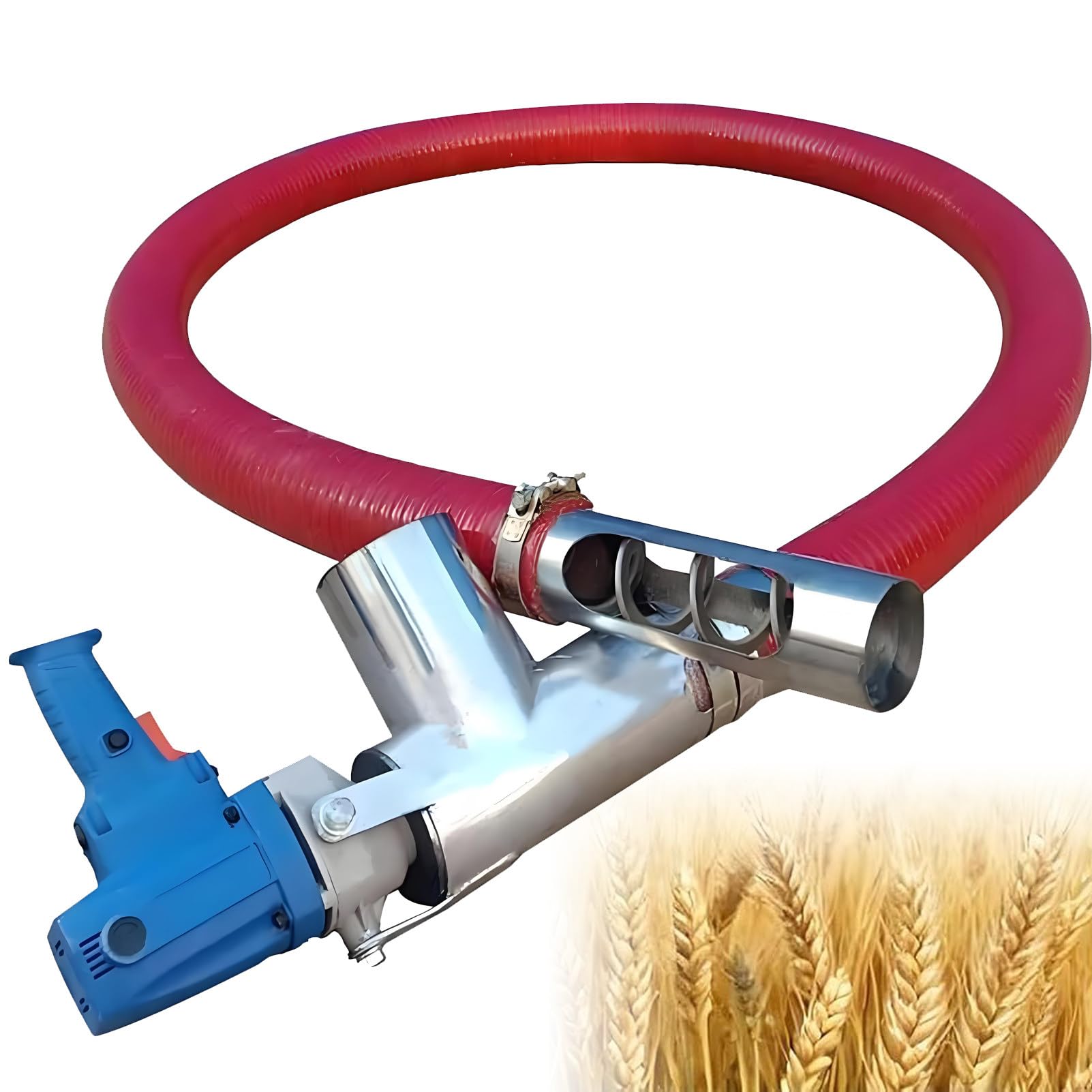 Aspiradora de grano industrial, transportador neumático portátil para trigo, soja, maíz, pellets de arena, manguera de 5 pies, máquina de transferencia de materiales eficiente