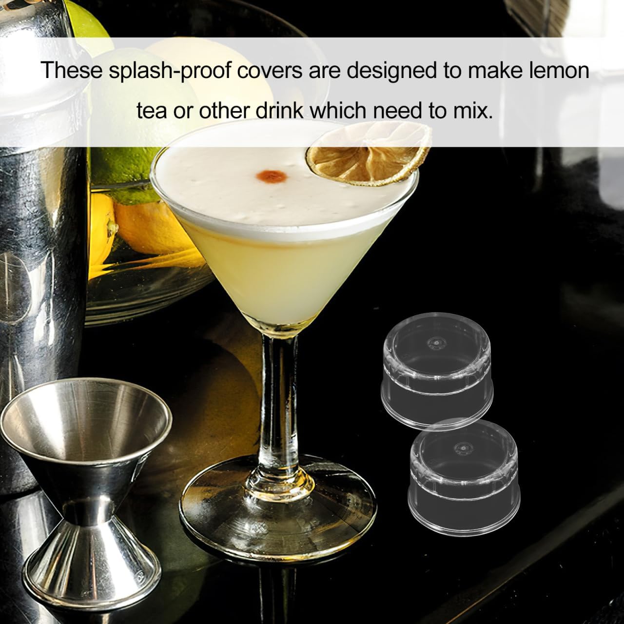 DOITOOL 10pcs Cocktail Shaker Lids - Plastic Shaker Cap Replacement, Beverage Mixing Covers Caps for Bubble Tea, Juice