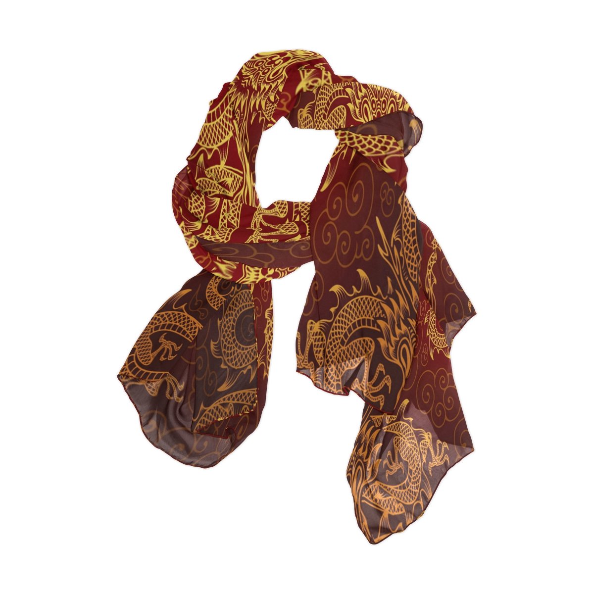 Use7 Fashion Chinese Dragon Chiffon Long Scarf Shawl Wrap