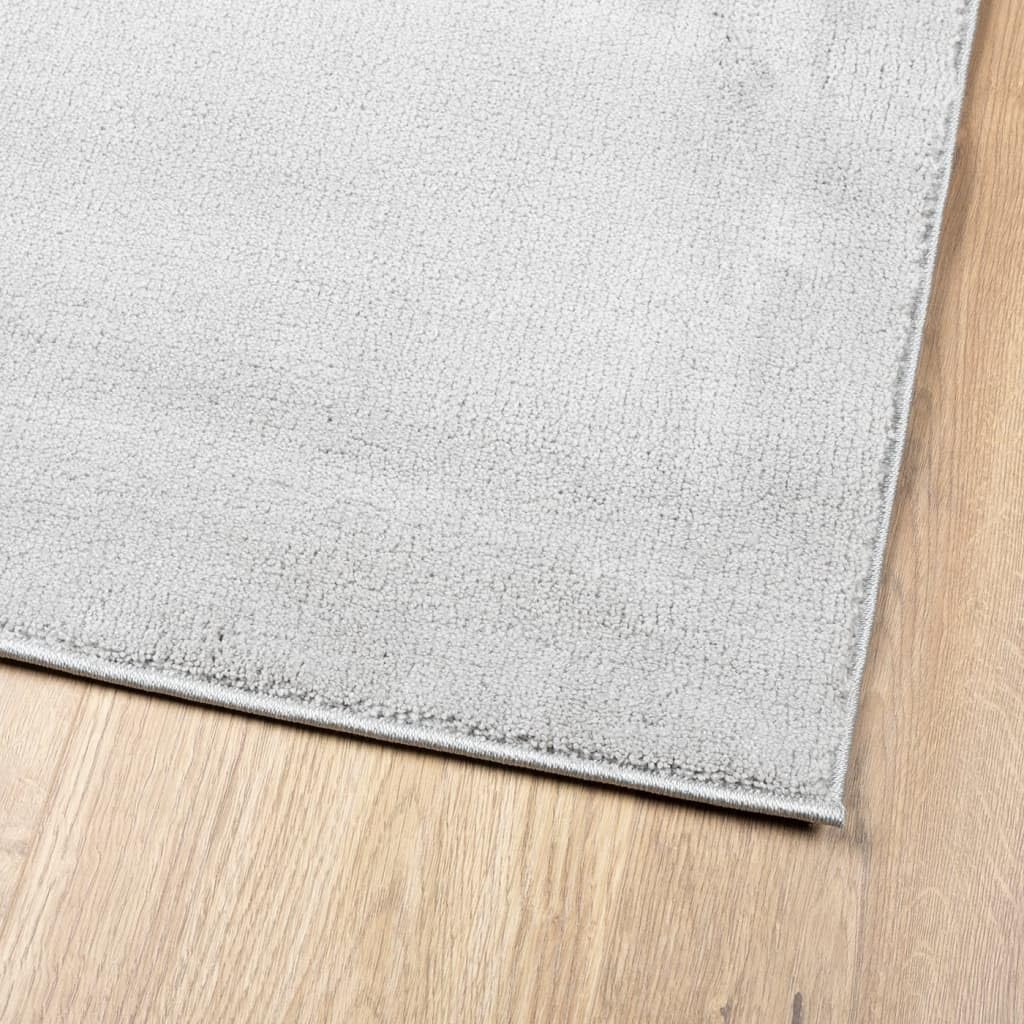 Tapis Oviedo à Poils Courts Gris 60x110 cm, Moelleux et Doux, idéal pour Salon, Chambre ou Bureau, Compatible Chauffage au Sol, décoration intérieure Moderne et cocooning