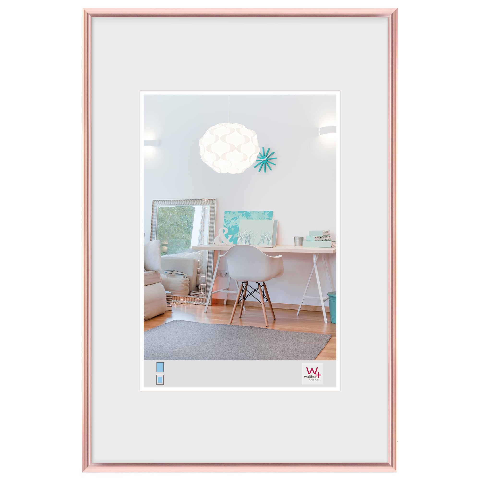 walther design Bilderrahmen 21x29,7 cm Rosegold DIN A4 Kunststoffrahmen New Lifestyle KV130Y