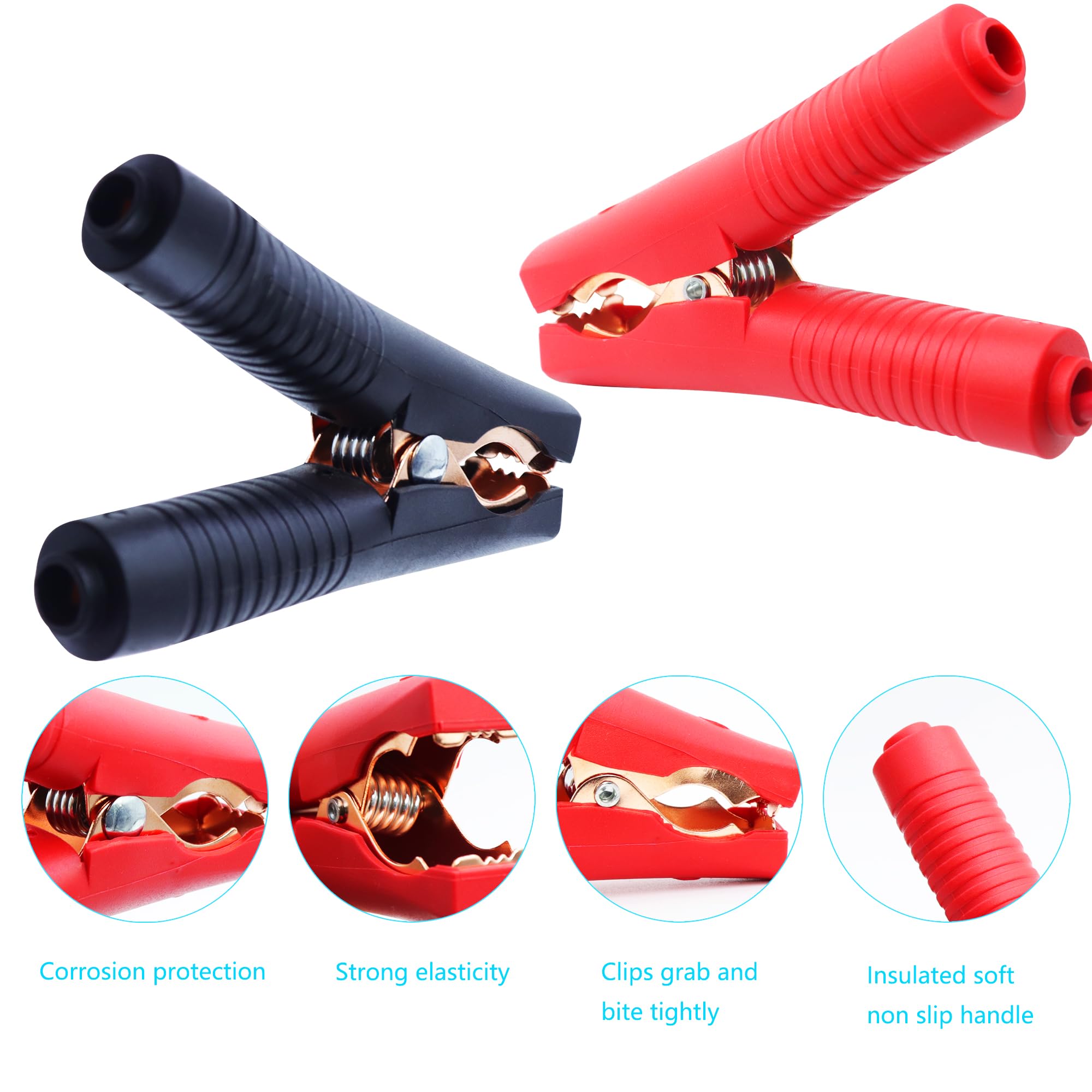 LANMINGLEL Câble De Démarrage De Batterie Pince Crocodile Vers Joint Torique Avec Interrupteur, 14 AWG 12 V-24 V Avec Fusible 20 A, Pour Voiture, Tondeuse, Onduleur (avec Interrupteur, 3 M