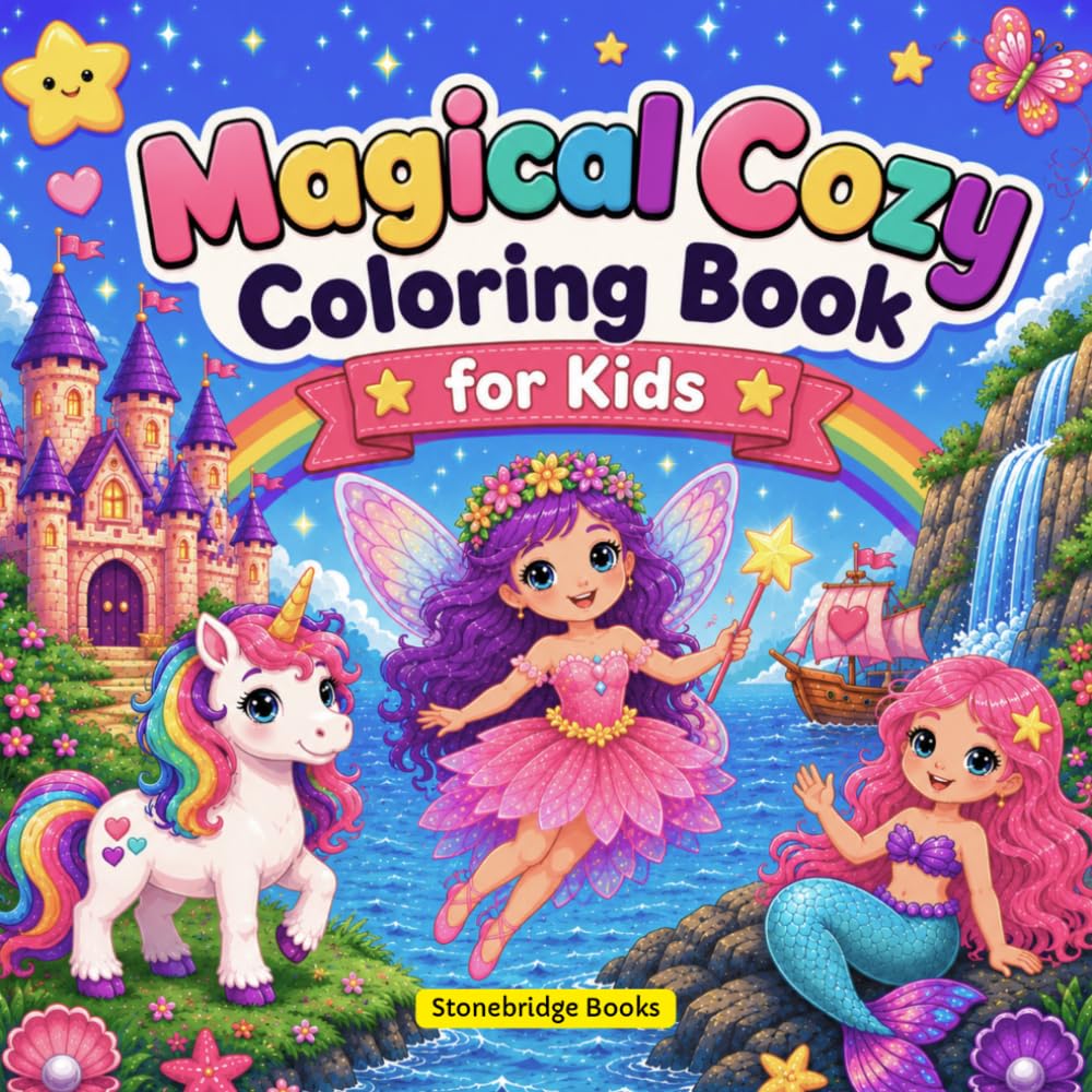 Magical Coloring Book for Kids: Simple Unicorn, Fairy, Mermaid & Fantasy Friends for Ages 4–8