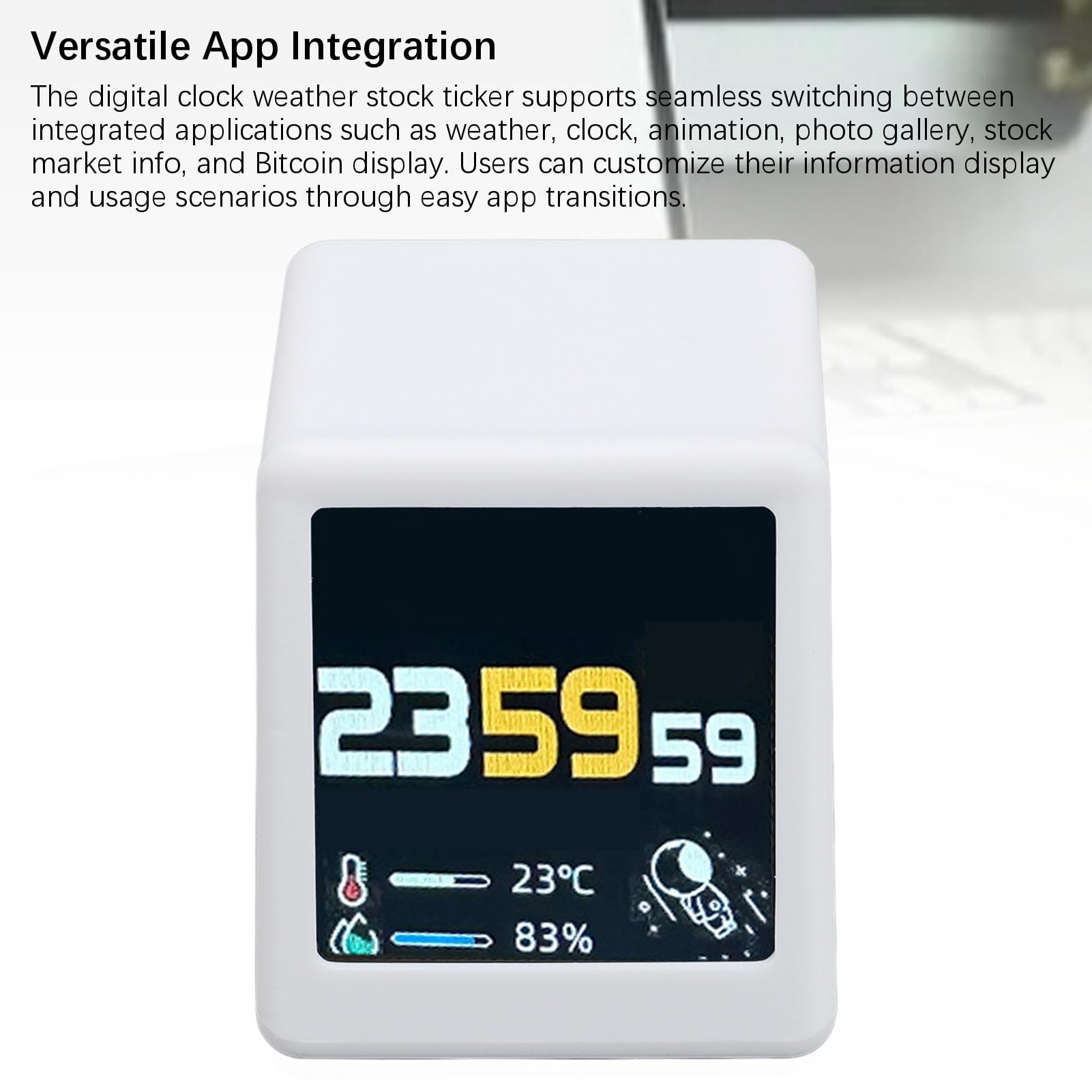 Amazon.com: Zunate Multifunctional WiFi Clock, Stock Ticker Display, Crypto  Ticker, Desktop Digital Clock Weather Display with Touch Manipulation,  Animation Photo Gallery Support : Everything Else