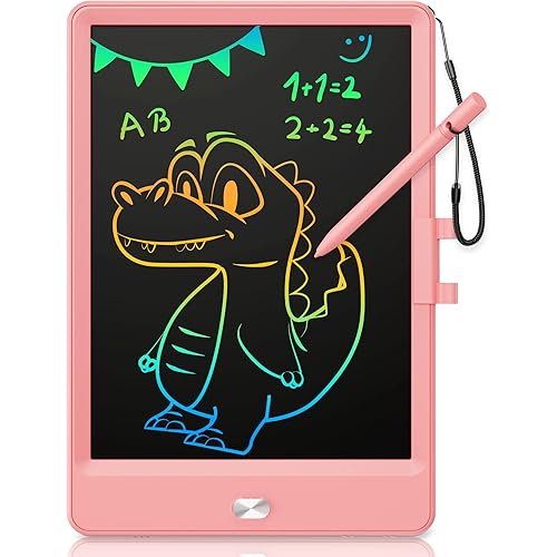 KOKODI LCD Writing Tablet, 8.5 Inch Toddler Doodle Board Drawing Tablet, Erasable Reusable Electronic Drawing Pads, Educational and Learning Toy for 3-8 Years Old Boy and Girls (Pink)
