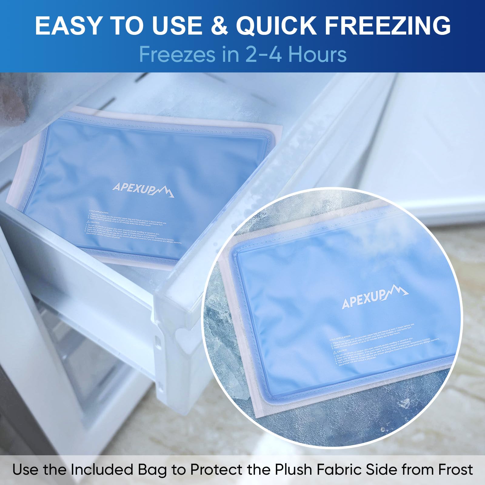 APEXUP Gel-Eisbeutel für Verletzungen, wiederverwendbar, weiche flexible Kühlakkus für Verletzungen, doppelseitige Kühlakkus für Verletzungen, Eisbeutel für Knie, Schulter, Rücken, Hüfte, Bein, Arm