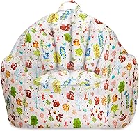 Vista 744 de Posh Creations Puf estructurado cómodo para jugar, leer y ver la televisión, Malibu Lounge, tela de lona para colorear, criaturas