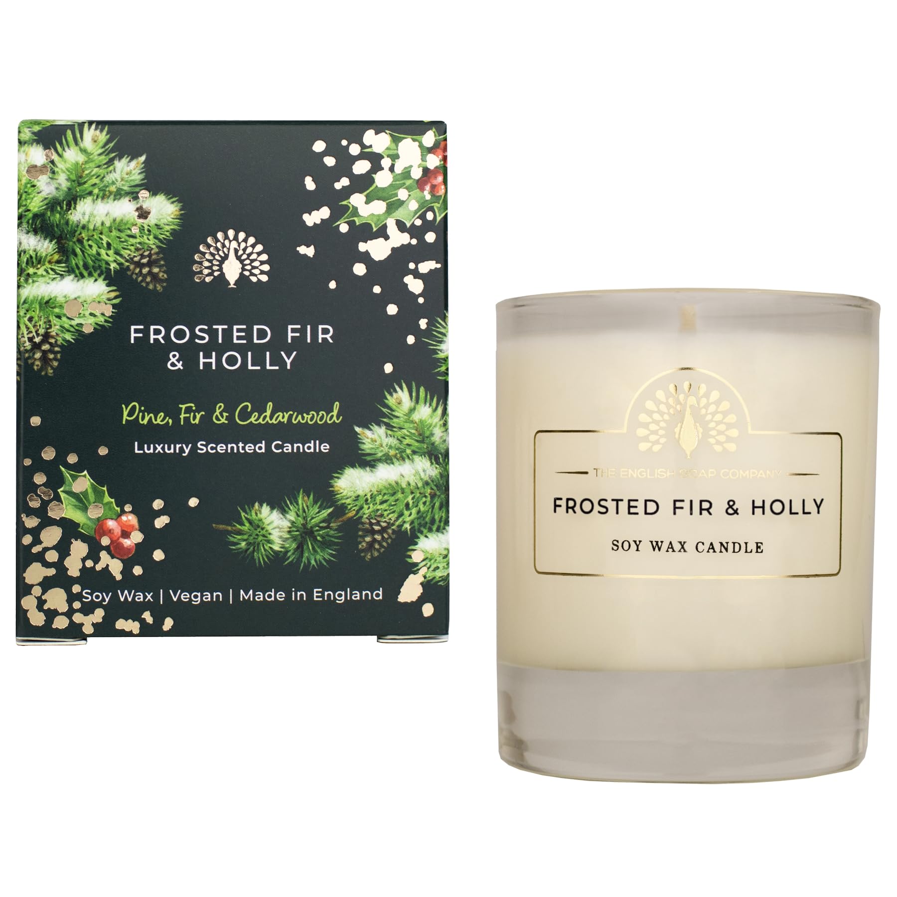 The English Soap Company Frosted Fir and Holly Collection Scented Candle 170g