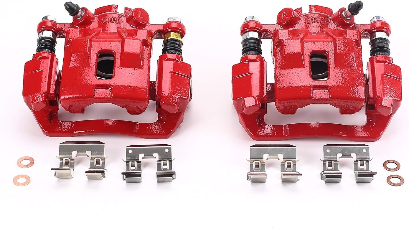 Power Stop Rear S3216 Pair of High-Temp Red Powder Coated Calipers For Subaru Legacy 2005, Subaru Outback 2005 [Model Specific]