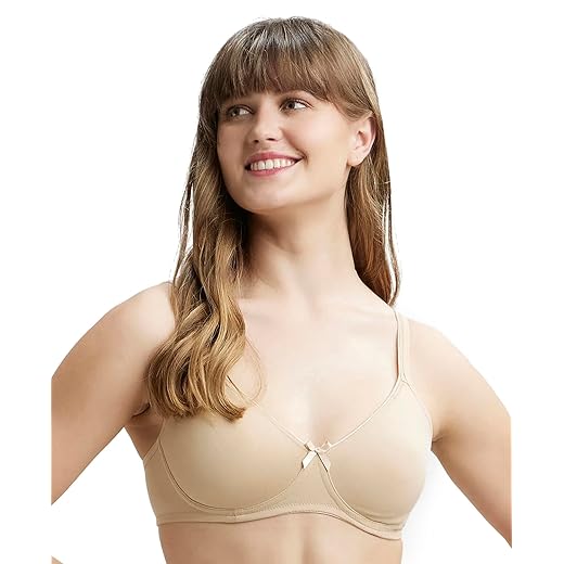 Jockey 1722 Women's Wirefree Non Padded Super Combed Cotton Elastane Stretch Medium Coverage Everyday Bra with Concealed Shaper Panel and Adjustable Straps